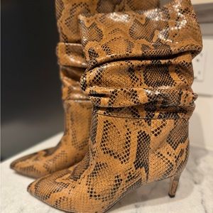 Paris Texas Snake Skin Brown High Heel Boot